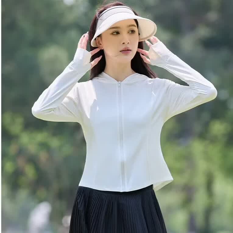 美奈貂冰丝防晒衣女夏季新款修身长袖衫轻薄款百搭防晒服大码连帽外套 粉色 XL (适合120-140斤)