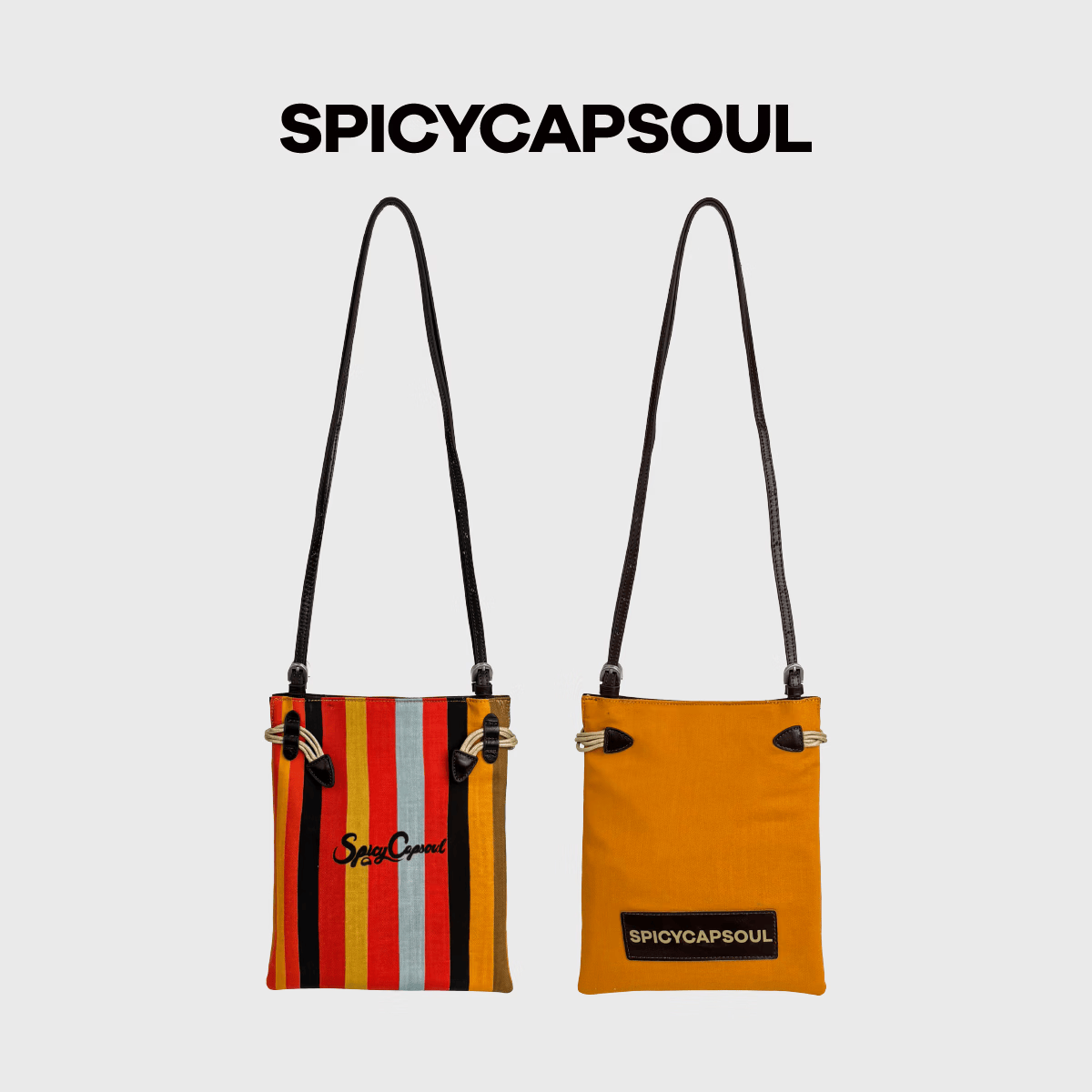 SPICYCAPSOUL【热带雨林】小众复古天丝麻配牛皮定位印花单肩斜挎彩色托特包 【热带雨林/小号】芭乐波点