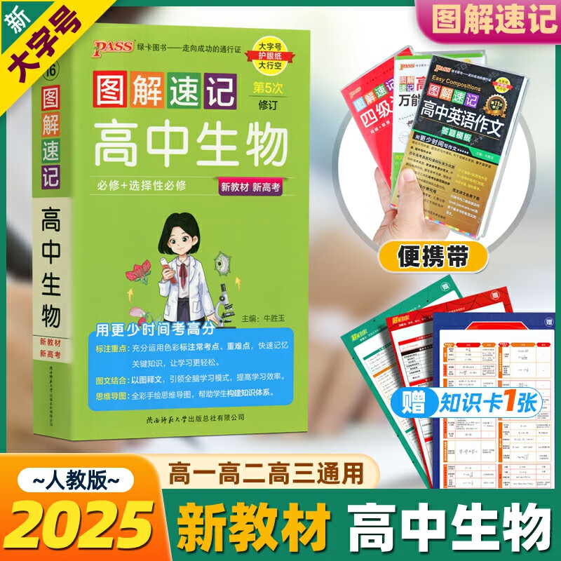 大字号】2025新教材 图解速记高中生物 人教版 高一高二高三高考生物