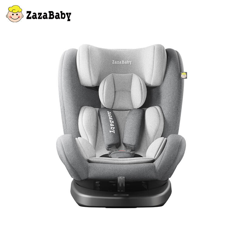ZazaBaby安全座椅新生婴儿0-6-12岁儿童座椅汽车用宝宝座椅车载可坐可躺 【0-12岁 云感舱】精灵灰