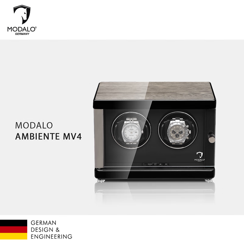 默達(dá)咯（MODALO）【德國品質(zhì)】德國進(jìn)口搖表器機械腕表自動手表盒1/2/4/6/9表 2表位/緬甸雞翅木/觸屏