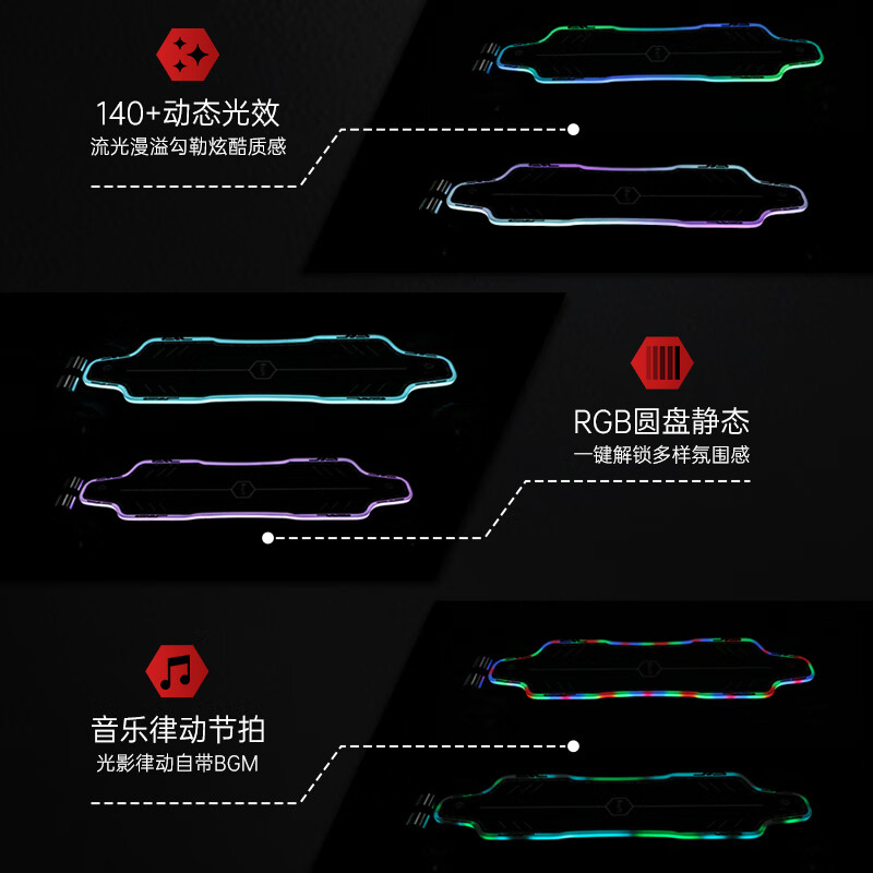 BIBUFF电动滑板星舰ATmega°发光炫彩越野代步大马力滑板车代步速降滑板 星舰ATmega蜂窝轮(黑色砂纸)