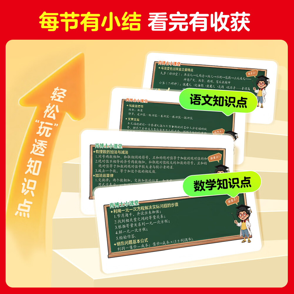 全品 漫画学课本 七八年级语文数学英语物理教材知识点 趣味漫画学课本知识点 4本套(默认小四门,其余可联系客服替换·) 七年级上册