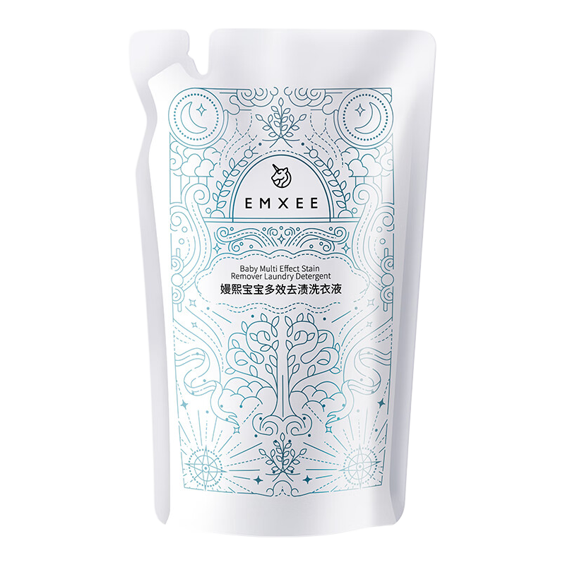 嫚熙（EMXEE）婴儿去渍洗衣液宝宝儿童除螨抑菌护衣植萃酵素洗衣液 500ml 1袋 独立装 去渍洗衣液