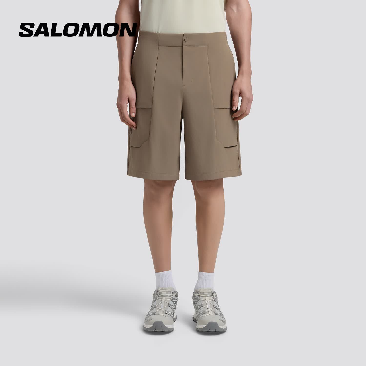 萨洛蒙（Salomon）男款 户外运动潮流休闲日常透气多口袋短裤 PL OD UV SHORT 深咖色 D00049 M 170/78A