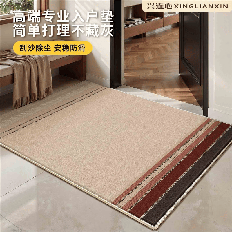 兴连心入户门地垫门口进门地毯家用脚垫高级中古客厅轻奢玄关门垫 法兰绒- 山野之唤 140*160CM（加厚加密)