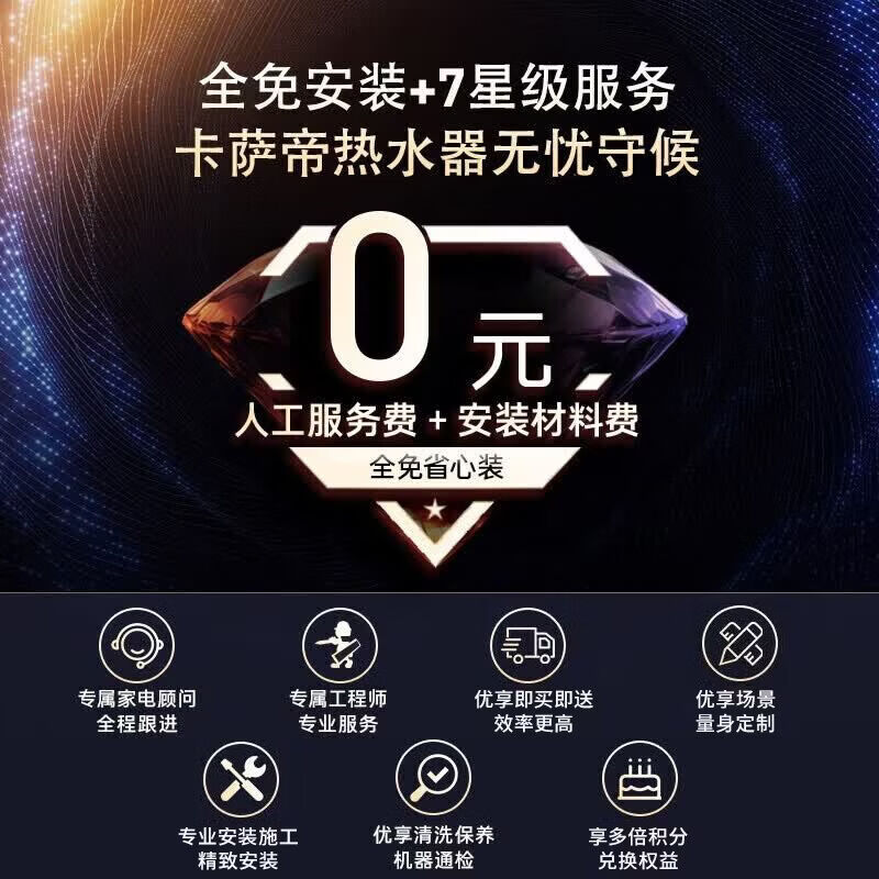 卡萨帝(Casarte)60升【星悦CJ7PRO】热水器电热水器 国家补贴以旧换新 富锶真双胆隐藏安装 CEC6003HD-CJ7PROAEKU1
