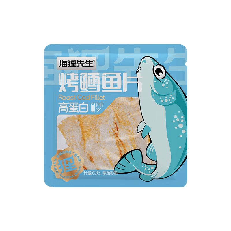 海狸先生即食鱈鱼片鱿鱼丝黄鱼酥年货送礼大连特产办公室休闲解馋小零食 鳕鱼片10g 任选10件