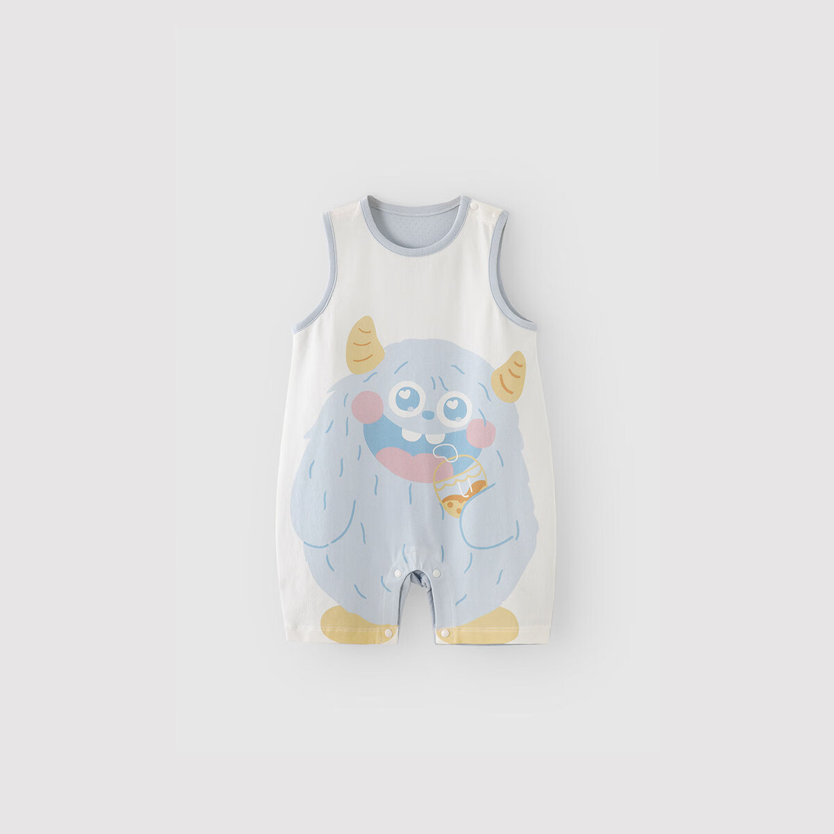 巴厘小猪宝宝背心连体衣新生儿衣服夏季薄款超萌可爱外出哈衣爬服婴儿夏装 海盐芝士 80cm