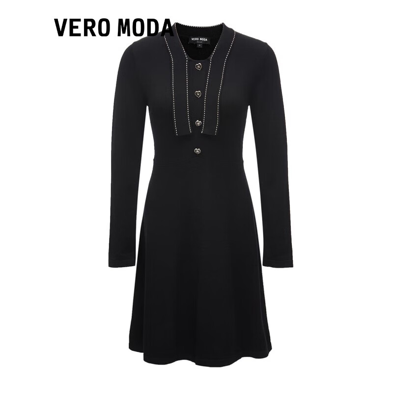 Vero Moda收腰公主风连衣裙|322346014 S59黑色 175/92A/XL