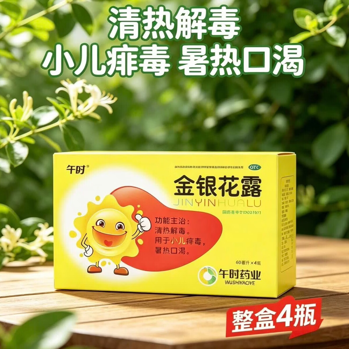 [午时药业]金银花露 60ml*4瓶 3盒装