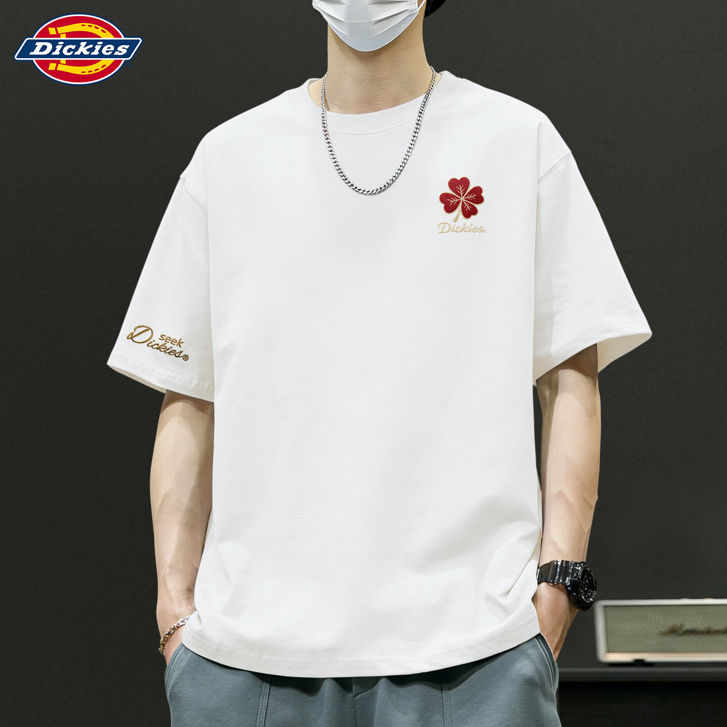 Dickies短袖T恤男2026新款夏季美式印花涂鸦男士上衣纯棉潮牌半袖男款