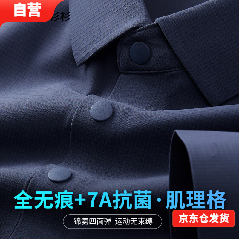 杉杉(FIRS)【速干肌理】杉杉polo衫男夏季无痕带领高端冰丝速干凉感短袖T恤 宝兰 XL (180/96A) (建议135-155斤) 京东折扣/优惠券