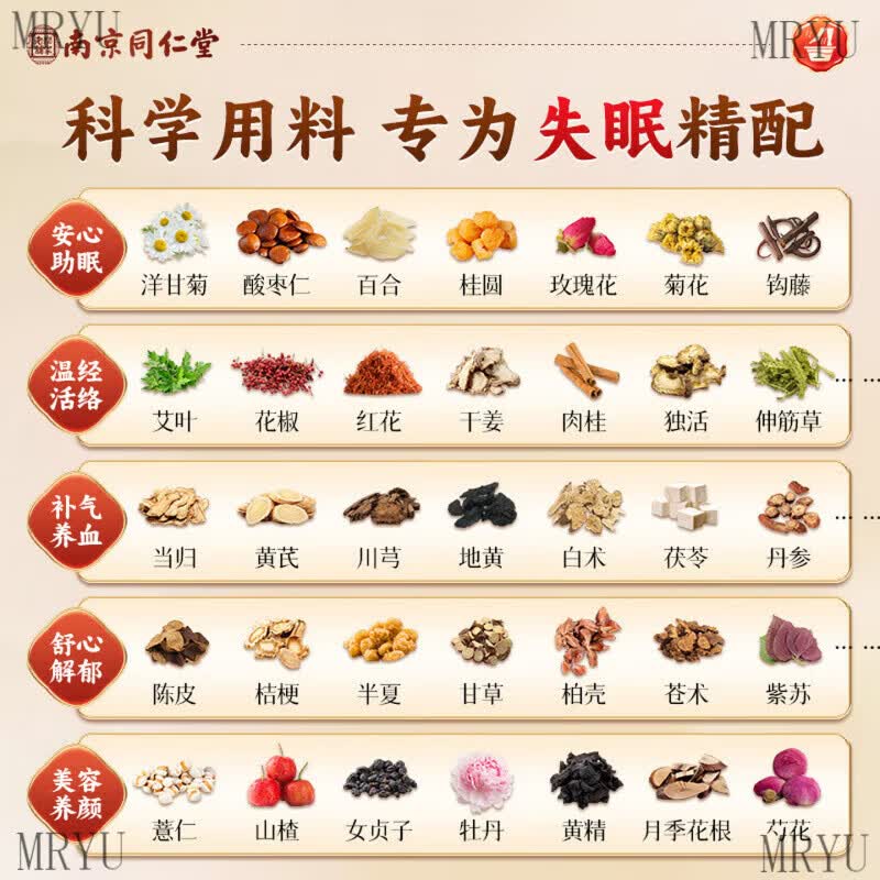南京同仁堂安神助眠泡脚药包失眠多梦易醒安睡祛湿驱寒气艾草中药 【买5赠5】10袋 家庭装 | 四季必备 正品保障
