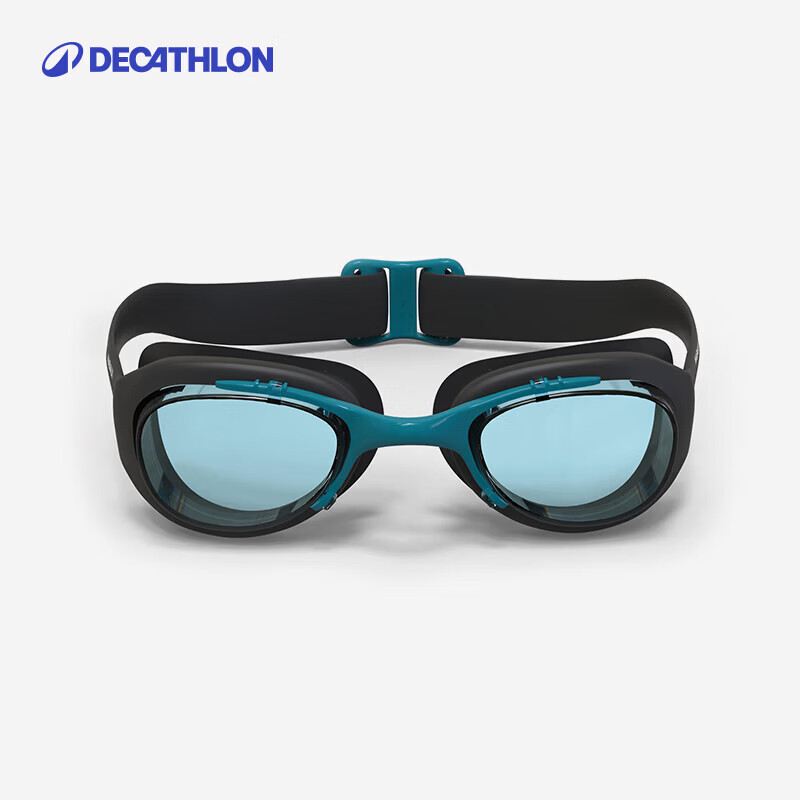 迪卡侬（DECATHLON）泳镜高清防雾防水防晒游泳眼镜近视镜训练装备儿童均适用 【纯色款】静谧黑(适合青少年)