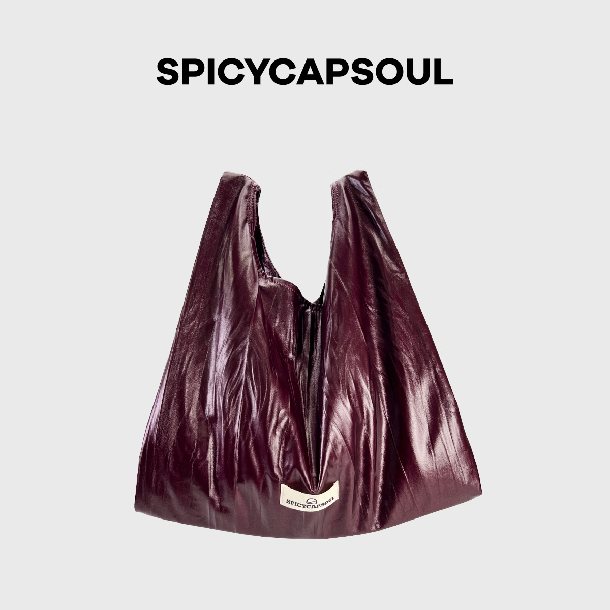 SPICYCAPSOUL【便利袋】池金物原创成衣面料褶皱购物袋单肩包斜挎包通勤包 【便利袋】海苔绿 48小时内发货