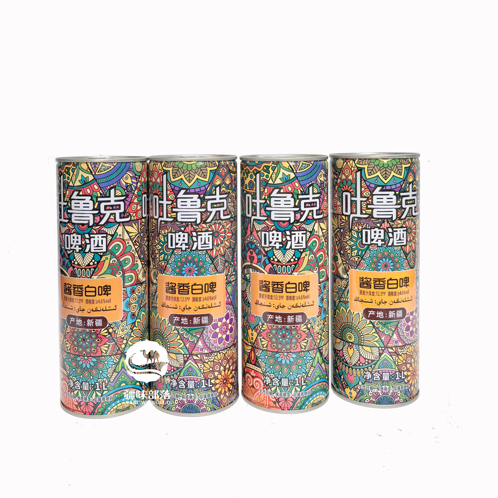吐鲁克啤酒精酿原浆酱香白啤酒1L罐装12.5°P中国风中浓度啤酒新疆产地 新疆酱香白啤1L*6罐