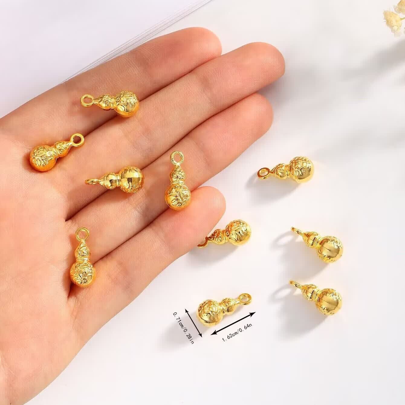 【甄选好物】耳机挂绳沙金如意葫芦吊坠项链手链配件配饰福禄如意挂件 葫芦随机*6(送挂绳*2)