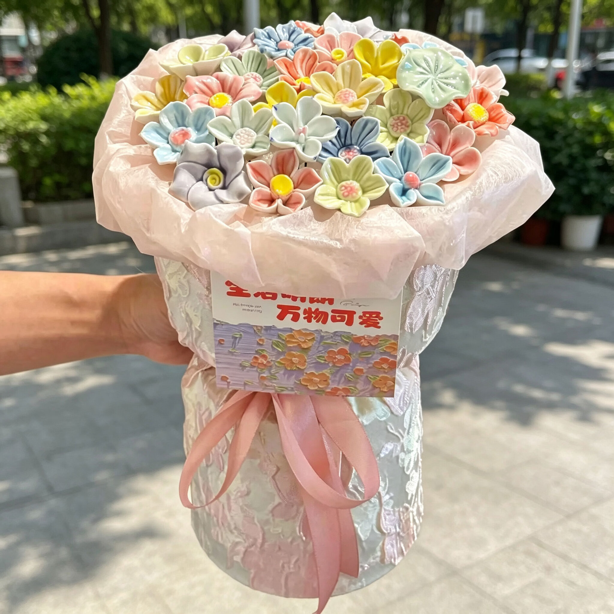 匠花语陶瓷花束33朵永生花女生生日礼物毕业送女友女孩闺蜜七夕花束