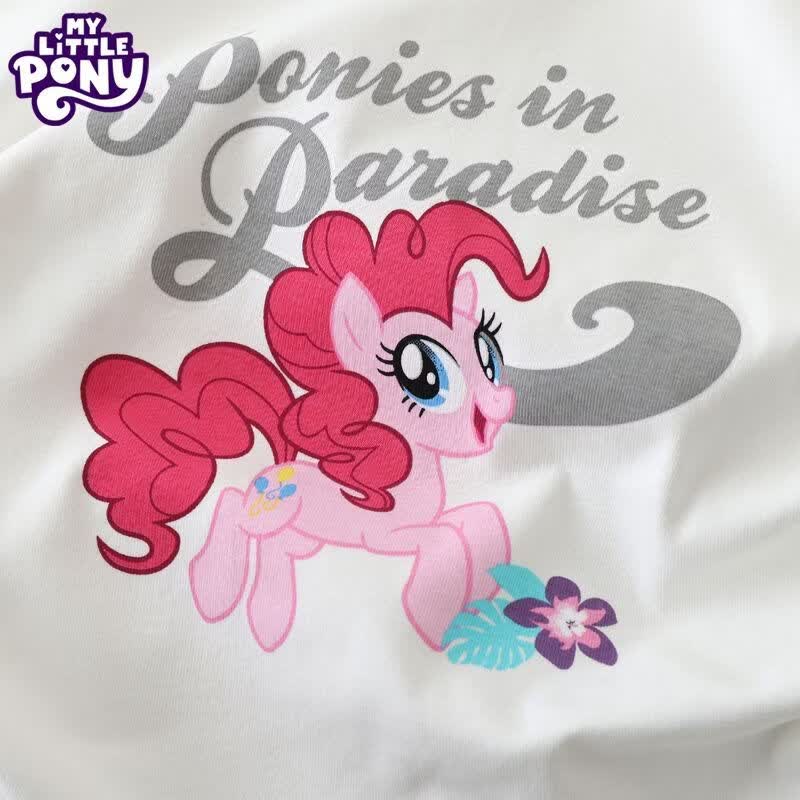 小马宝莉（MY LITTLE PONY）女童夏季套装2026新款儿童洋气格子裙两件套女孩休闲童装 黑白格套装 130 建议120-130cm