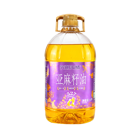 海狮光明海狮【保真亚麻籽油】头道压榨食用油亚麻酸含量52%-70%7.2斤