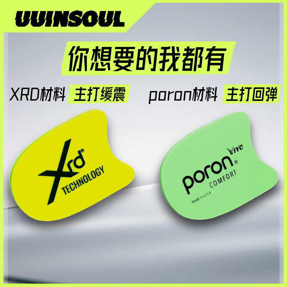UUINSOUL【PORON后跟垫】自带背胶超临界高弹XRD减震跑步篮球羽毛球鞋垫 3mm黄色XRD吸震 1双装