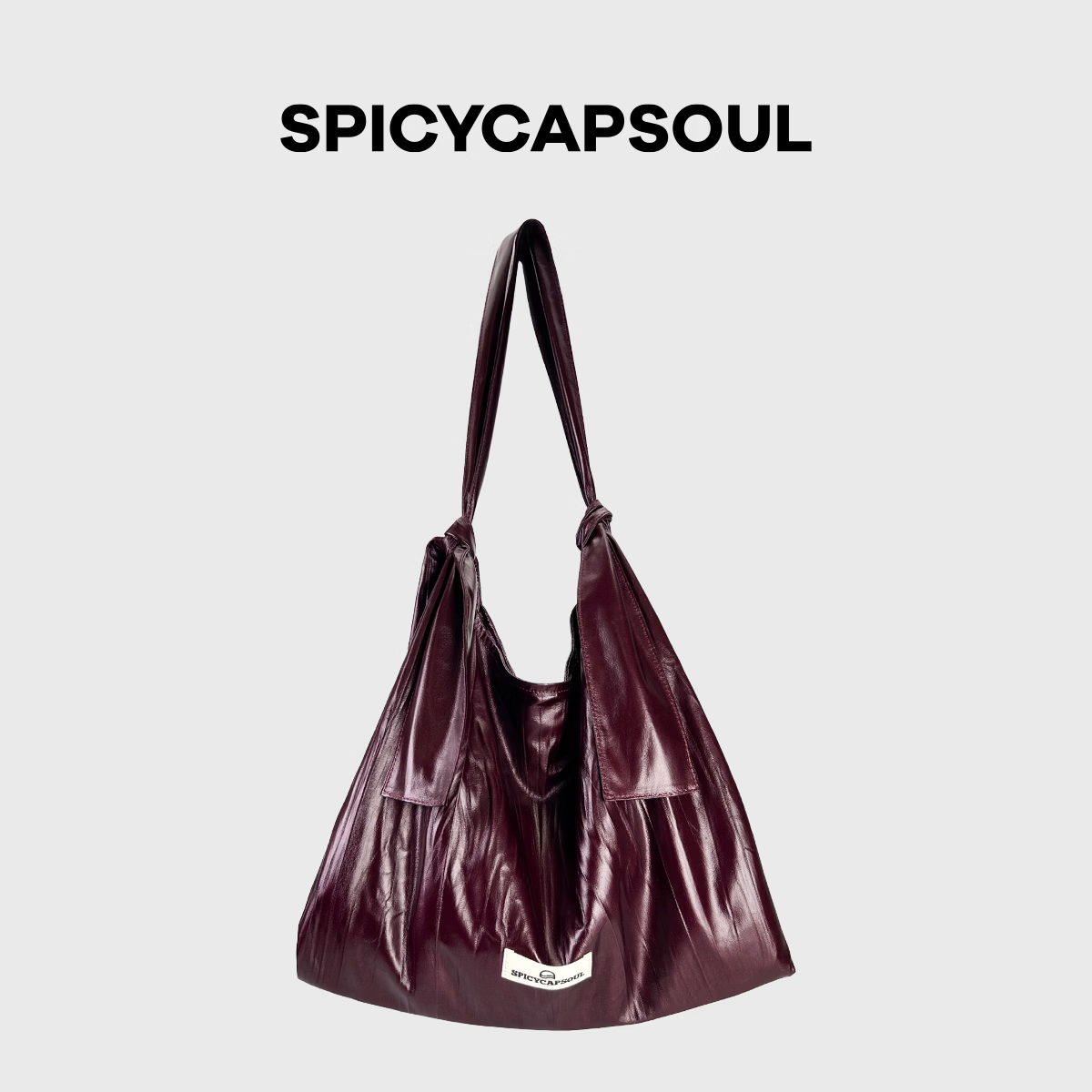SPICYCAPSOUL【便利袋】池金物原创成衣面料褶皱购物袋单肩包斜挎包通勤包 【便利袋】海苔绿 48小时内发货