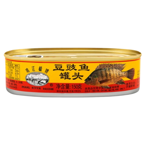 珠江桥牌豆豉鱼罐头罗非鱼罐头150g/罐开盖即食囤粮应急储备独立包装 豆豉鱼150g【3罐尝鲜装】