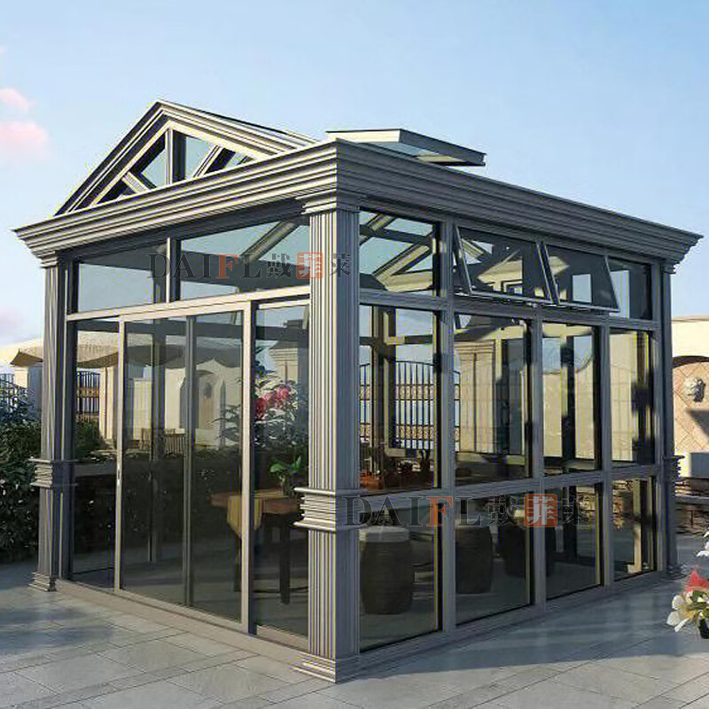 戴菲莱(daifl)别墅阳光房平顶弧形密封阳台隔音隔热中空玻璃房顶露台