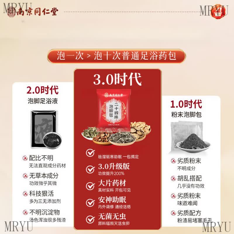 南京同仁堂安神助眠泡脚药包失眠多梦易醒安睡祛湿驱寒气艾草中药 【买5赠5】10袋 家庭装 | 四季必备 正品保障