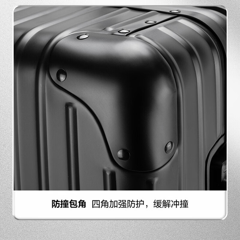 Walker Shop 行李箱七系全铝镁合金大容量时尚旅行箱万向轮拉杆箱 黑色 【光感科技金属系列 7系铝镁合金】 32英寸 【TRUNK箱/京东物流】
