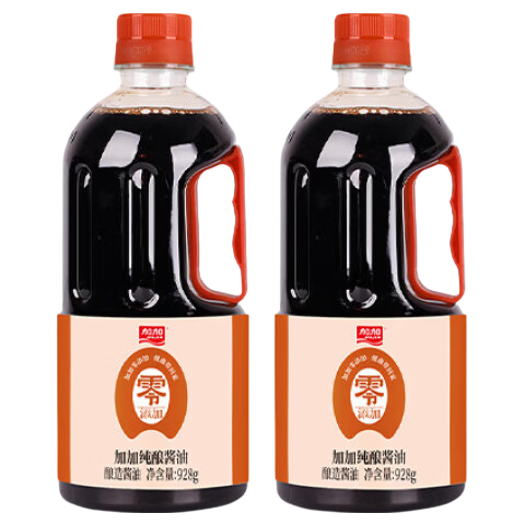 加加酱油 200天酿造零添加纯酿 酱香浓郁 炒菜凉拌菜 928g家庭大瓶装 【特级】纯酿酱油928g*2瓶