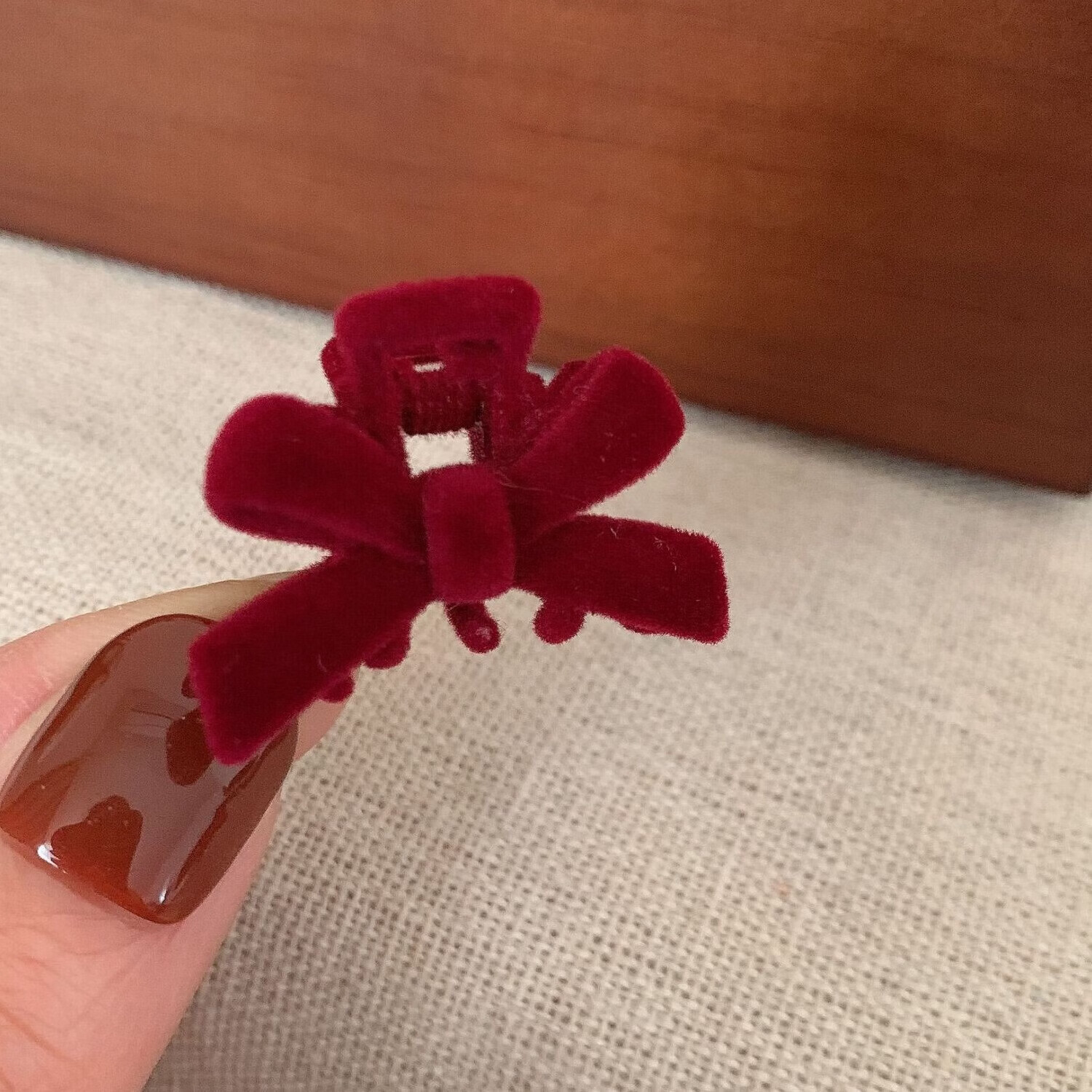 高级感丝绒蝴蝶结小抓夹刘海发夹复古公主夹子头饰女小号碎发夹 【绒面碎发夹】随机款1个
