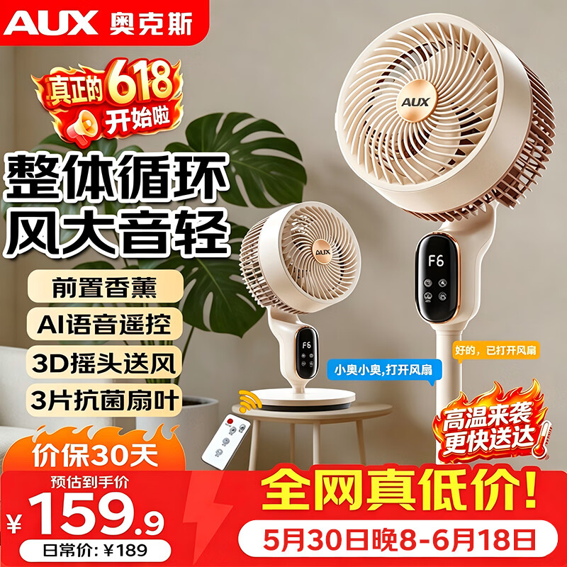 🎤神级循环扇｜到手仅2XX元！语音遥控+超强风距，小户型降温神器～