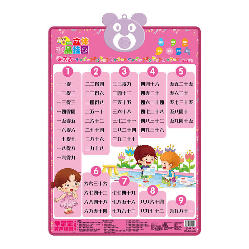 称呼宝宝学说话有声挂图叫爸爸妈妈爷爷奶奶人物 乖宝宝 水晶乘法表