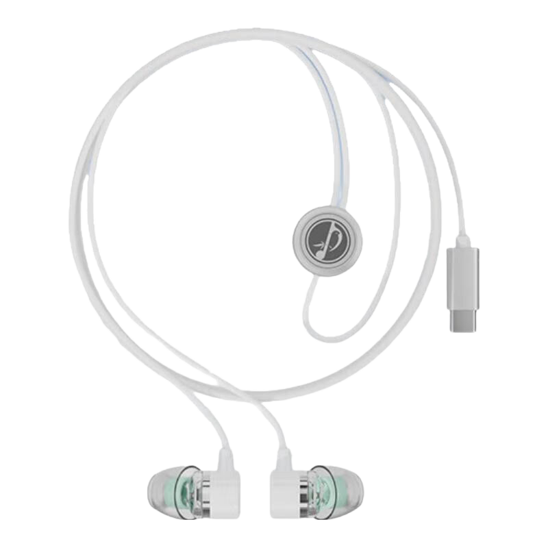 竹林鸟夜莺Z1入耳睡眠耳塞HiFi有线耳机直播K歌电脑游戏电竞无损音乐微型超小动圈高音质安卓适用手机 凝霜白Type-C版 有麦版