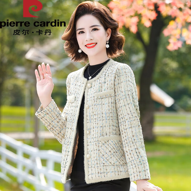 皮尔卡丹高档品牌女装  妈i妈洋气小香风外套中年女装春秋高贵上衣服