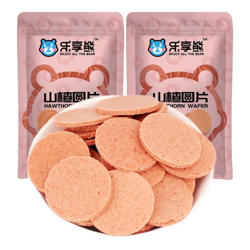乐享熊山楂圆片500g桑葚山楂片传统手工山东特产条球精选酸甜零食 原味山楂片500g*2袋