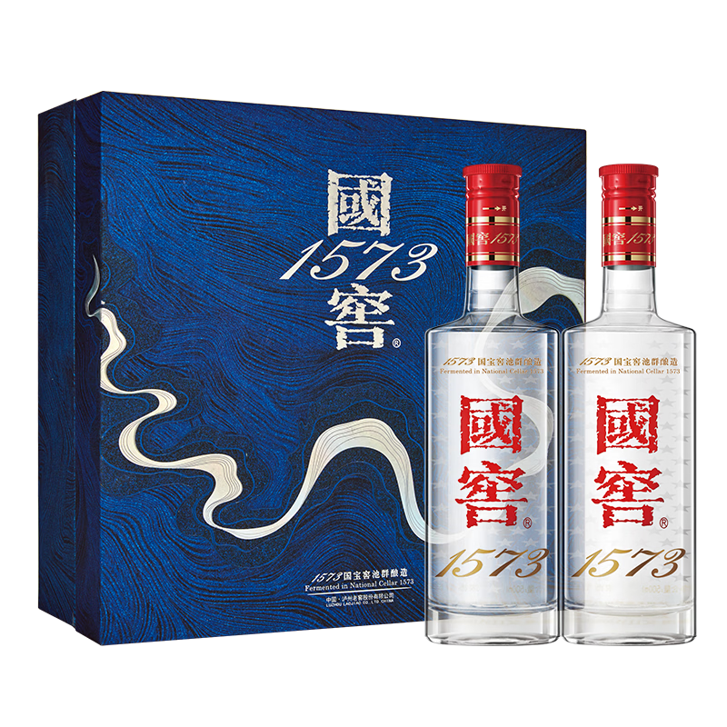 泸州老窖 国窖1573 浓香型 白酒 38度500ml*2瓶 星河璀璨 礼盒送礼 含礼袋