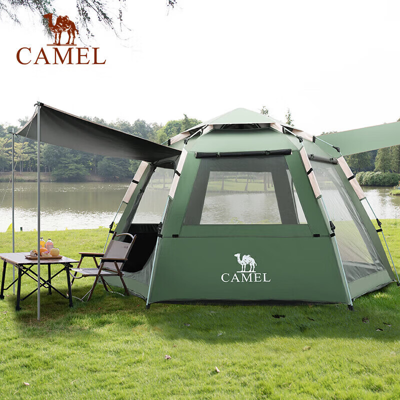 骆驼（CAMEL）x在外六角自动天幕帐篷户外便携式公园露营野营过夜帐篷
