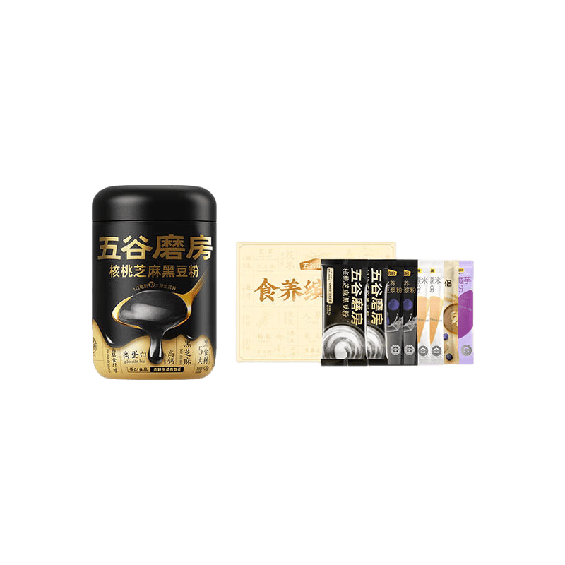 五谷磨房核桃芝麻黑豆粉送礼送长辈送亲友  【超值套餐】 642g*1袋 （核桃芝麻黑豆粉+食养缤纷盒）
