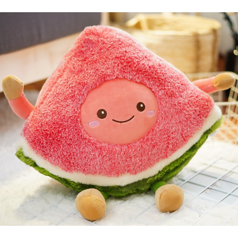 创意水果毛绒玩具西瓜樱桃公仔玩偶可爱布娃娃仿真卡通抱枕女生日礼物