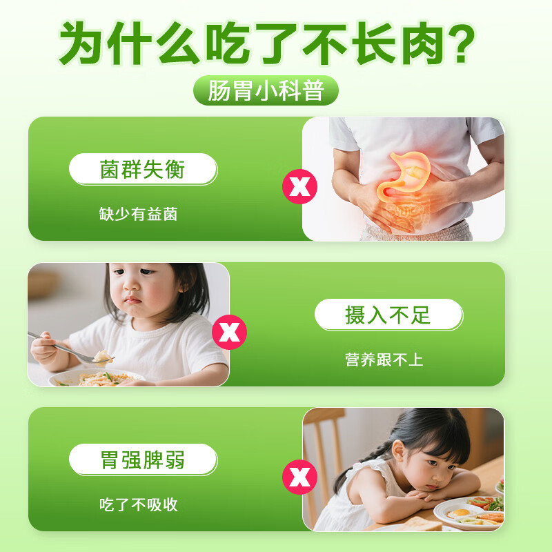 曼果厘益生菌增肥增重食品长胖增胖调理长肉快速大人肠胃男性女性旗舰店 三盒【养成易吸收体质】 16条*3盒