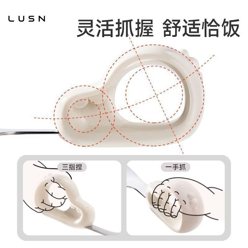 如山(LUSN)可爱云朵宝宝餐具礼盒婴儿学吃饭辅食碗自主进食叉勺围兜餐盘 【吃饭四件套】硅胶可爱云朵套装