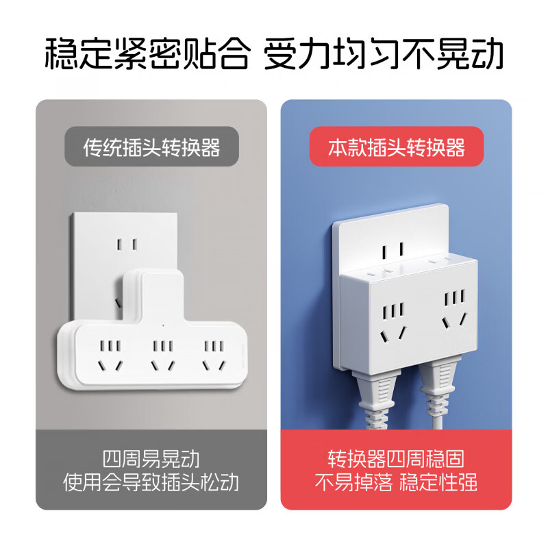 国际电工86型迷你无线插座转换器一转多电源插头直插多孔拓展扩展插座面板 灰色一转六位【1只装】