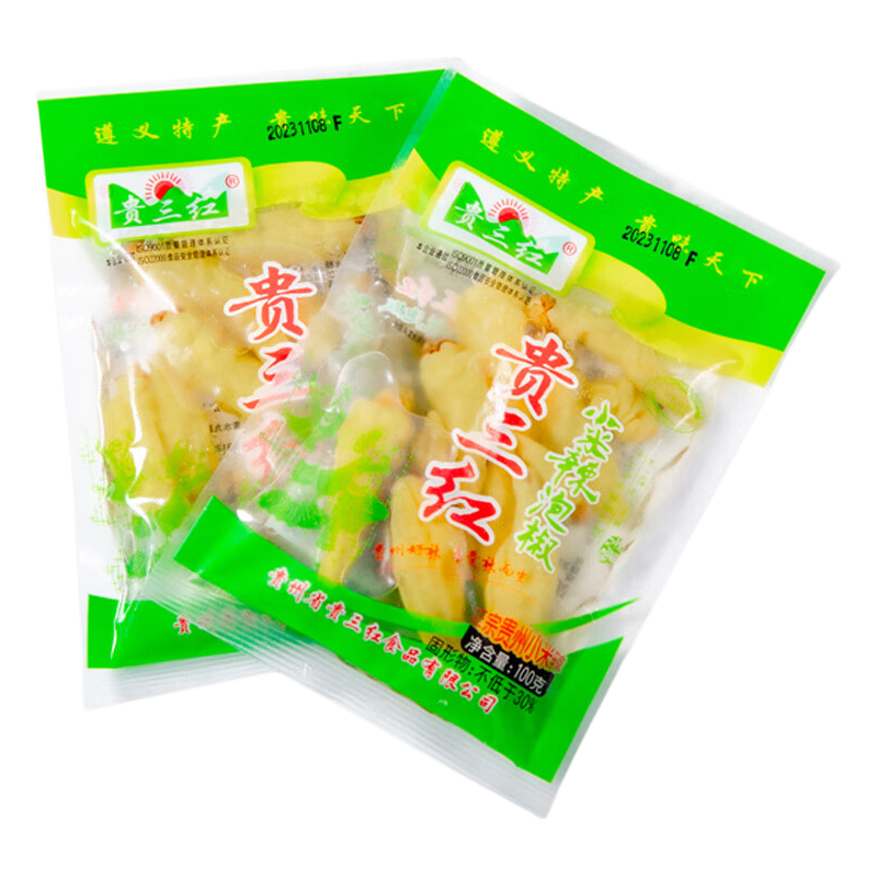 贵三红 泡椒小米辣500g二荆条2KG贵州特产辣椒泡辣椒泡菜调味辣椒 泡椒小米辣100g/袋