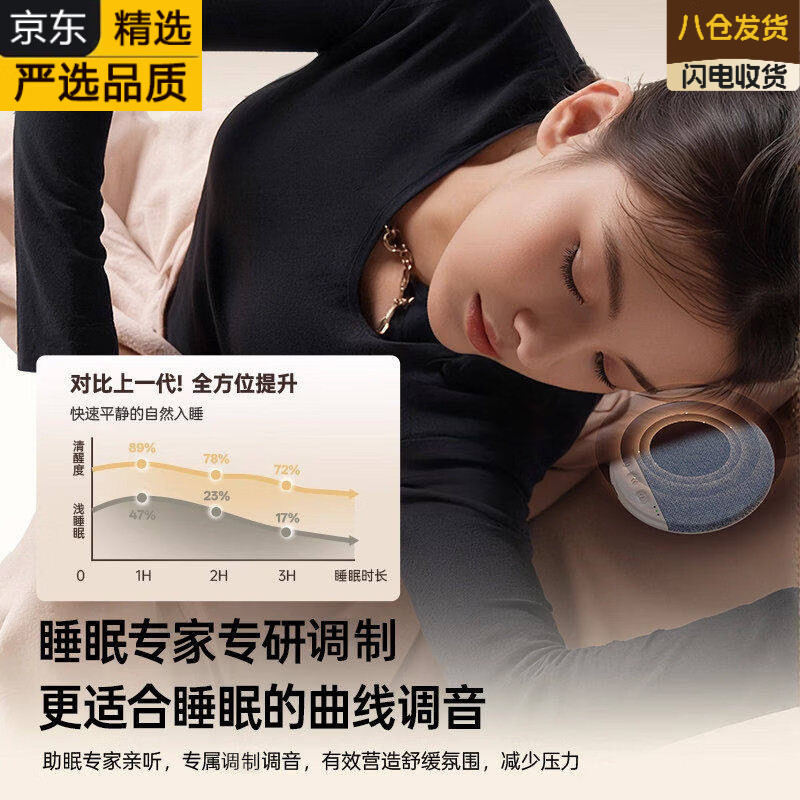 LZOZ日本进口品牌枕下音响睡眠音碟助眠音箱骨传导白噪音枕边蓝牙音箱2026新款高端 【升级款-梦蓝色】高清音效+蓝牙5.4+多档调节+