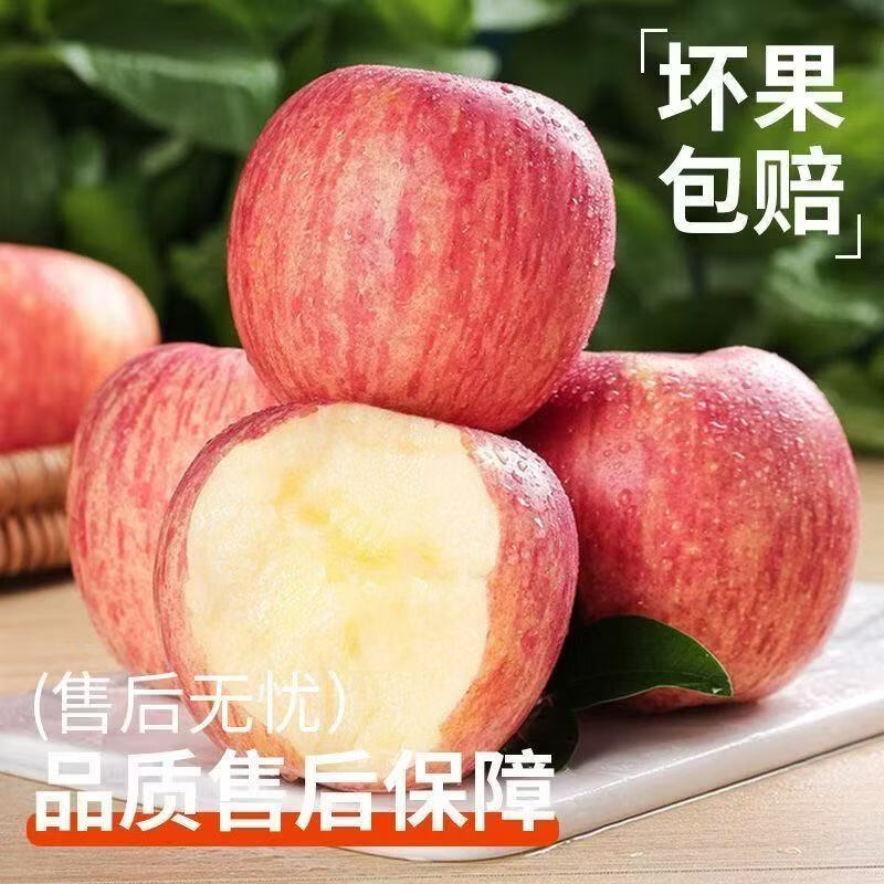 臻藓赏山东栖霞红富士苹果脆甜多汁新鲜孕妇吃的水果不打蜡一级当季整箱 礼盒装净重4.5斤(果径85-90) 农民伯伯现摘一级果