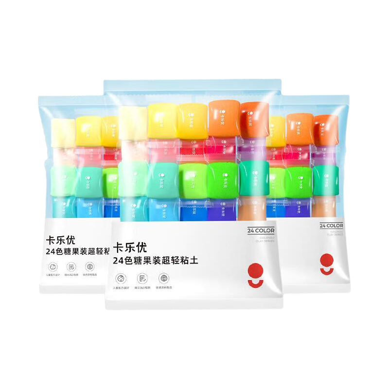 卡乐优(Coloyou)36色超轻粘土儿童无毒安全幼儿园专用食品级彩泥手工diy 24色24色糖果袋装超轻粘土