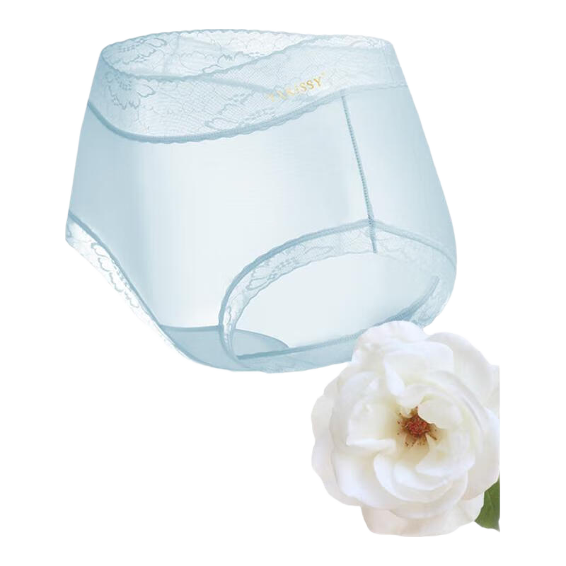 氧心（YANGXIN）8条装山茶花2.0升级版内裤女蕾丝透气抑菌裆部裆夏季薄款三角裤 一盒 8条 L （90-130斤）